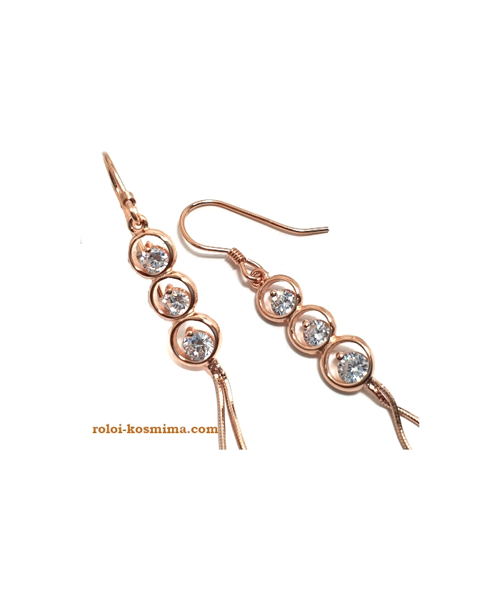 Earrings Silver Hanging Rosegold