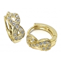 Earrings hoop Silver Goldplated "Infinity"