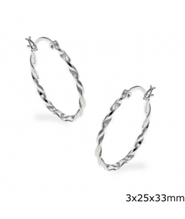 Earrings hoop Silver oval 2