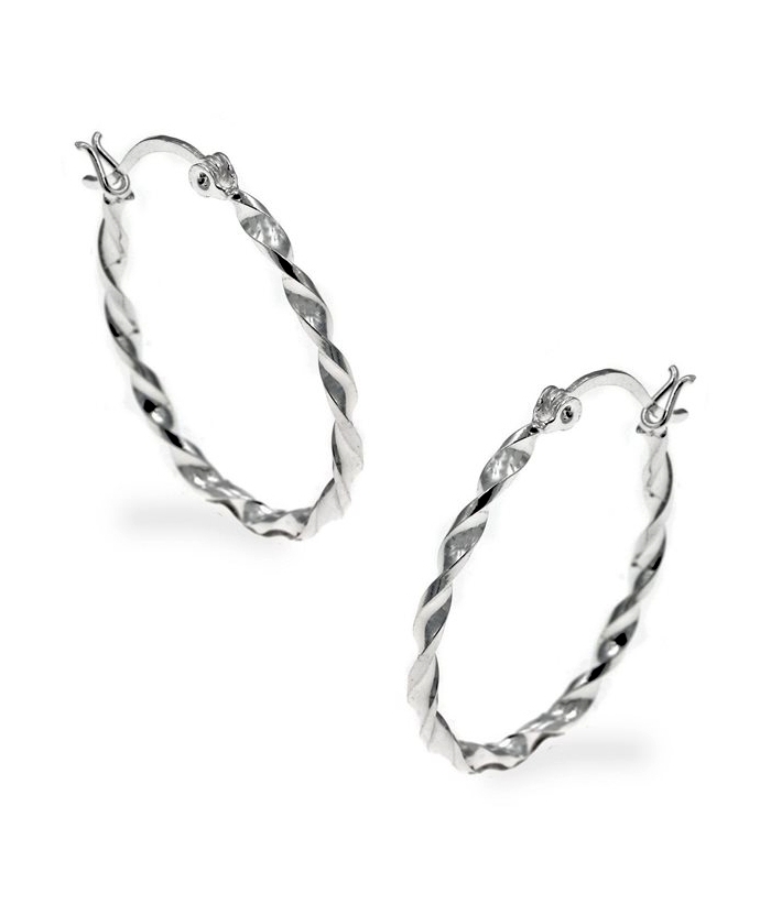 Earrings hoop Silver oval