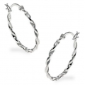 Earrings hoop Silver oval