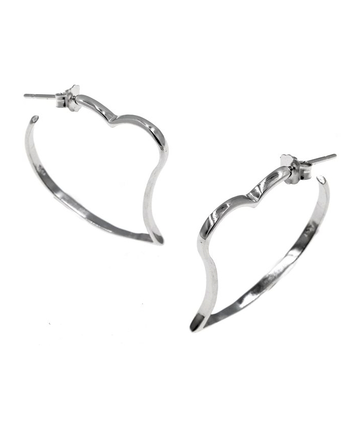 Earrings hoop Silver "Heart"