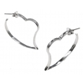 Earrings hoop Silver "Heart"