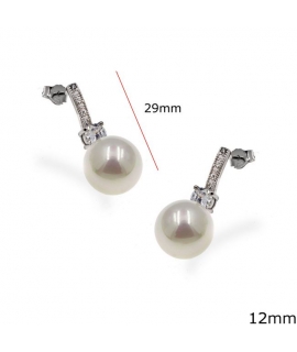 Earrings Silver Hanging "Pearl" 2