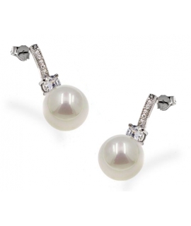 Earrings Silver Hanging "Pearl"
