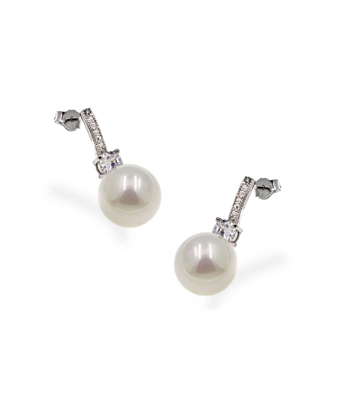 Earrings Silver Hanging "Pearl"