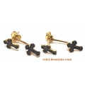 Earrings Silver-goldplated ear-jacket Crosses