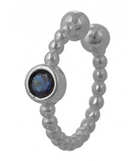 Earring Silver type ear-cuff "Blue zircon"
