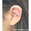 Σκουλαρίκι Ασημένιo ear-cuff "Blue zircon"