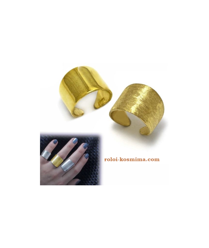 Ring Silver-goldplated shiny type "Knuckle"