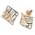 Earrings gold K14 Rhombus
