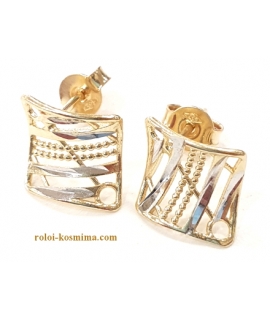 Earrings gold K14 Rhombus 2