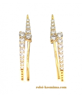 Earrings Gold half-hanging "Thunder" 2
