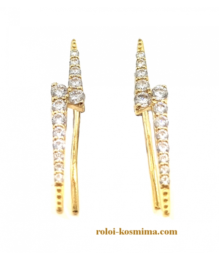 Earrings Gold half-hanging "Thunder"