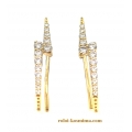 Earrings Gold half-hanging "Thunder"