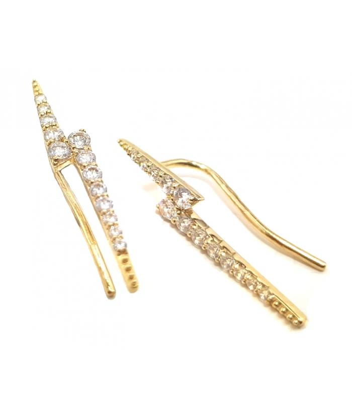 Earrings Gold half-hanging "Thunder"