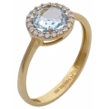 Δαχτυλίδι Χρυσό Κ14 Ροζέτα με Blue Topaz
