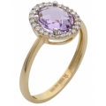 Ring gold K14 with amethyst