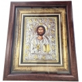 Silver icon Jesus glass 28x32cm