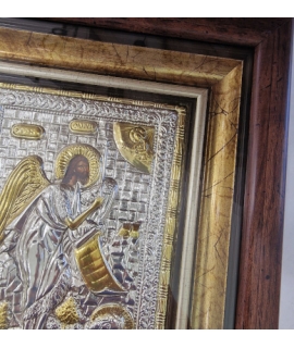 Ασημένια Εικόνα 925° Άγιος Ιωάννης ο Πρόδρομος με τζάμι 28x32cm 2