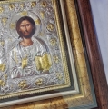 Silver icon Jesus glass 28x32cm