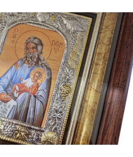 Ασημένια Εικόνα 925° Άγιος Συμεών ο Θεοδόχος με τζάμι 28x32cm 2