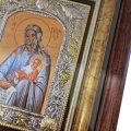 Silver icon Saint Simeon glass 28x32cm