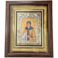 Silver icon Saint Simeon glass 28x32cm