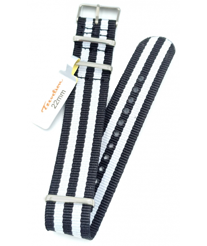 NATO Strap S151 22mm white-Black