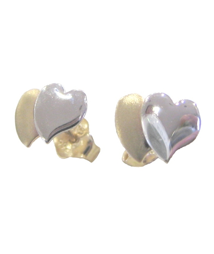 Earrings Gold 'twin hearts'
