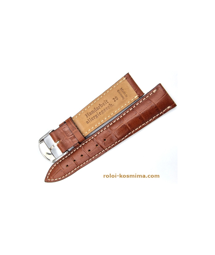 Λουράκι Δερμάτινο Tzevelion ART169 κροκό ταμπά 20mm