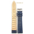 Leather Strap TZEVELION ART409 dark blue crocodile 18mm