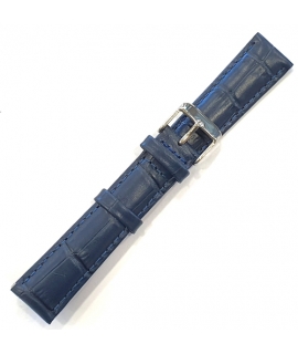 Leather Strap TZEVELION ART409 dark blue crocodile 18mm 2