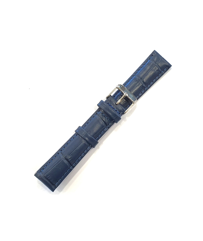 Leather Strap TZEVELION ART409 dark blue crocodile 18mm