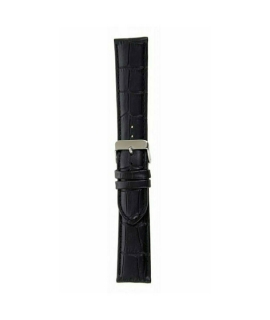 Leather Strap TZEVELION ART409 Black crocodile 20mm