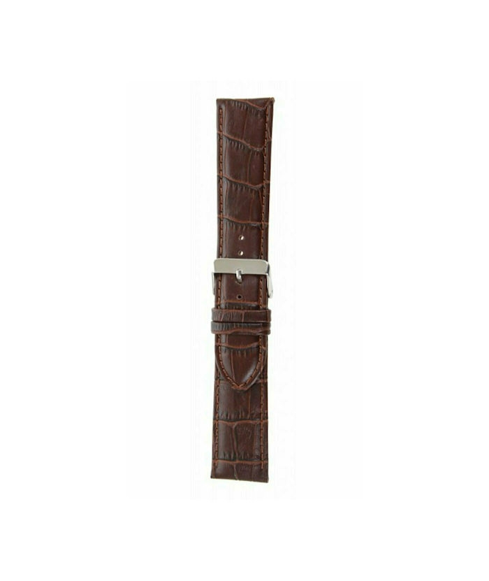 Leather Strap TZEVELION ART409 Brown crocodile 18mm
