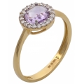 Ring gold K14 with amethyst