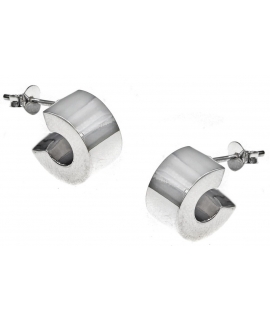 Σκουλαρίκια Ασημένια 925° Κρίκοι Γέφυρα 8x12mm