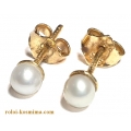 Σκουλαρίκια Χρυσά με Μαργαριτάρια baroque 4mm