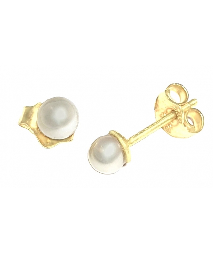 Σκουλαρίκια Χρυσά με Μαργαριτάρια baroque 4mm