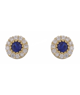 Earrings gold K14 Sapphire