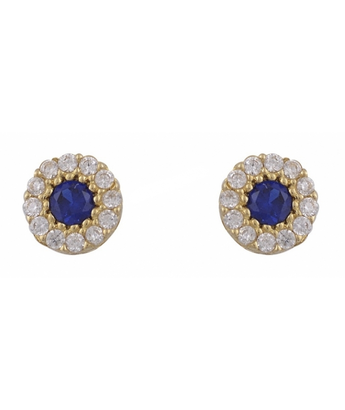 Earrings gold K14 Sapphire