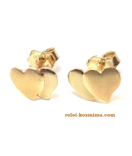 Earrings Gold 'twin hearts' 2