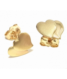 Earrings Gold 'twin hearts'