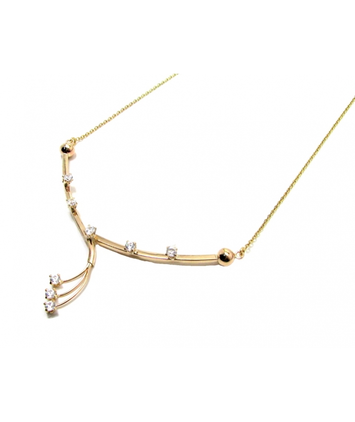 Necklace gold Κ14 'branch'