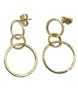 Earrings Pin gold K14 "Circles"