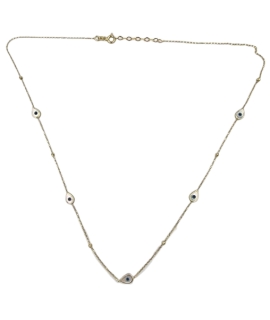 Necklace gold Κ14 eyes two sides