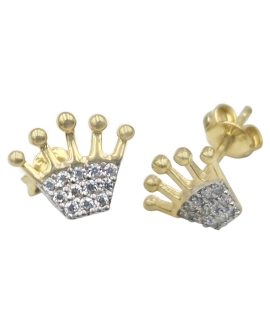 Earrings gold K14 Crown