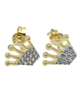 Earrings gold K14 Crown 2