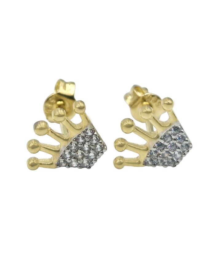 Earrings gold K14 Crown